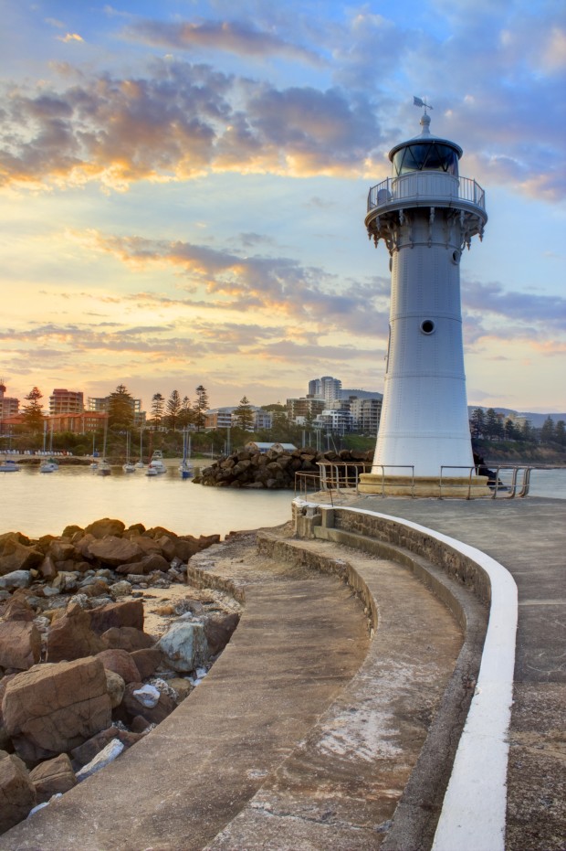 Sunset the old lighthouse